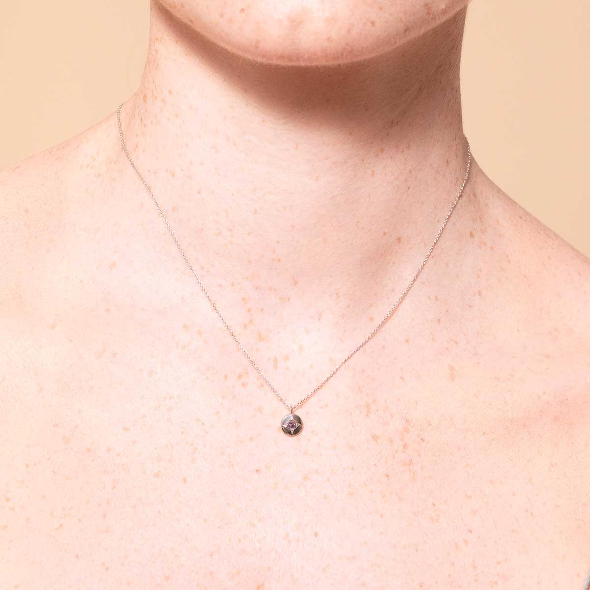 December Tanzanite - December Tanzanite Birthstone Necklace in Solid White Gold - Pendant Necklace - Astrid & Miyu