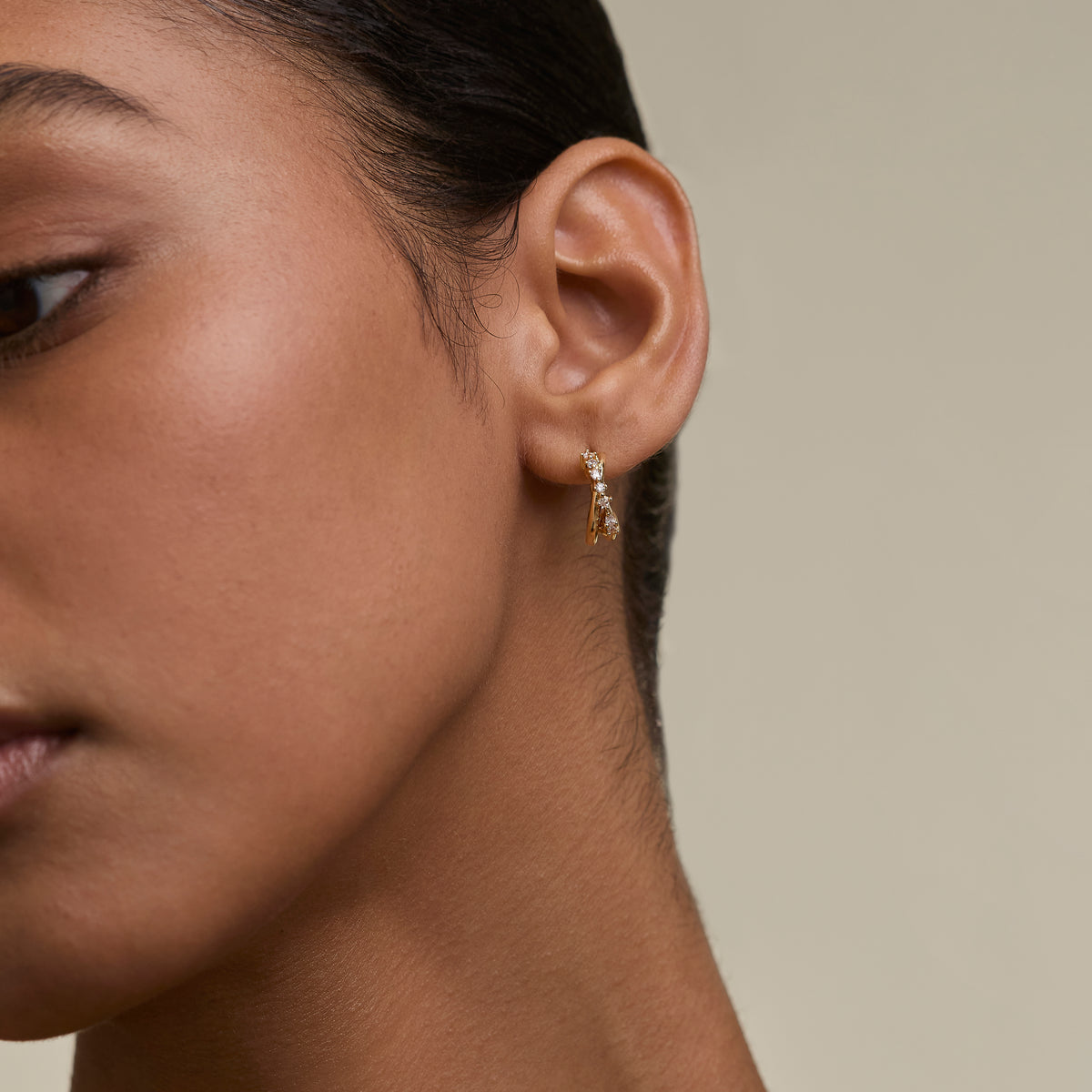 Crystal Crossover Hoops Ornament Bauble in Gold-Astrid & Miyu