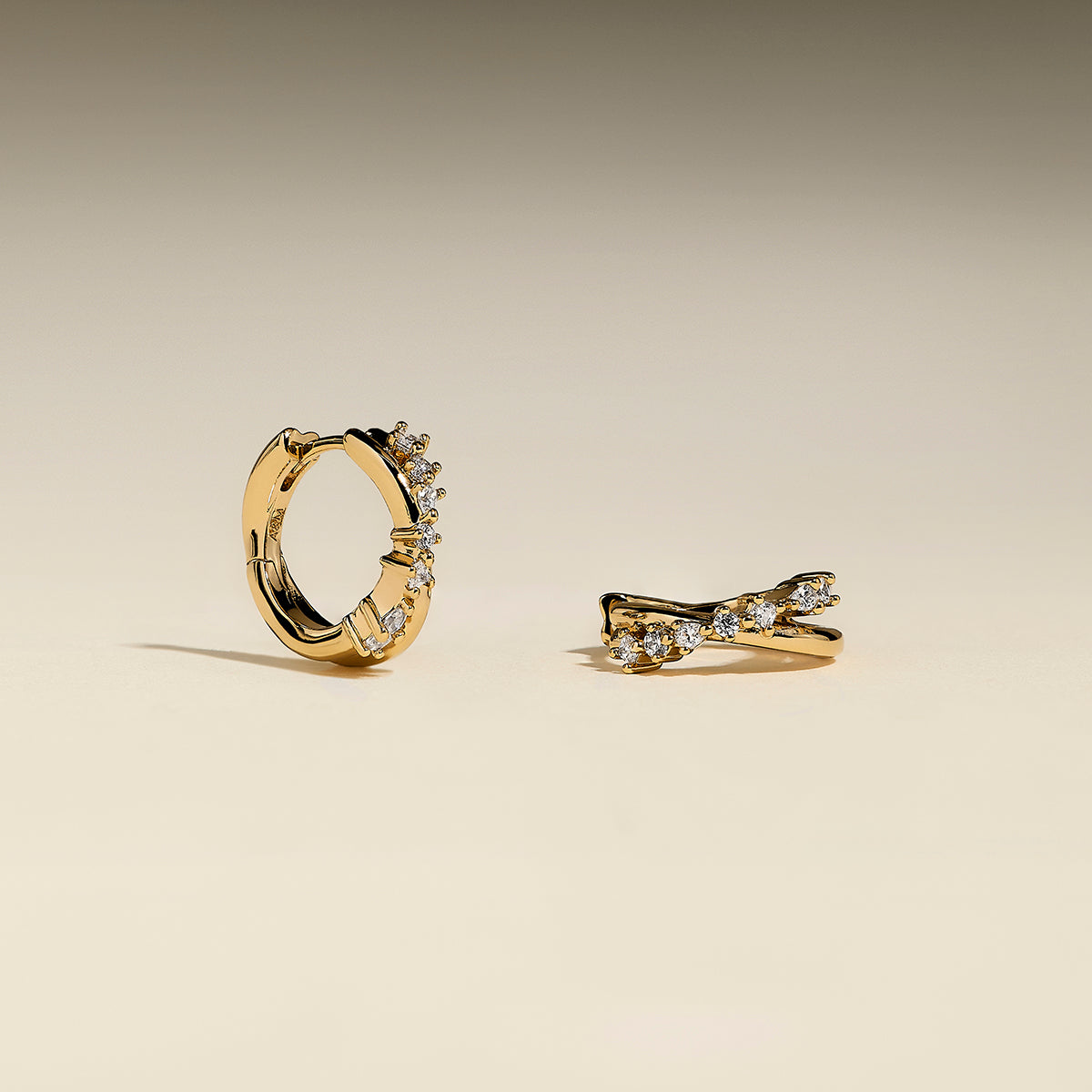 Crystal Crossover Hoops Ornament Bauble in Gold-Astrid & Miyu