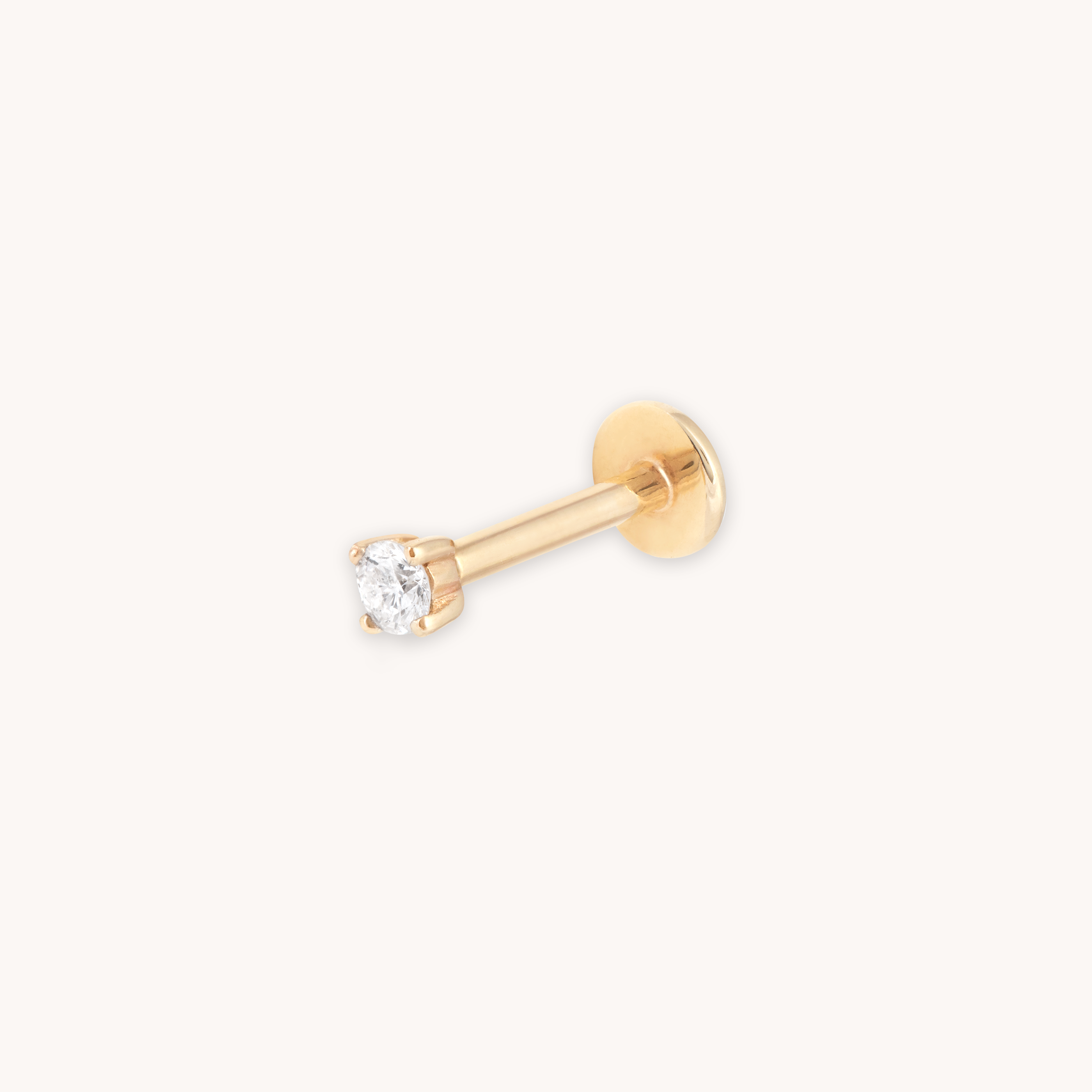 April White Topaz - Solid Gold Topaz Piercing Stud - Piercing Stud - Astrid & Miyu
