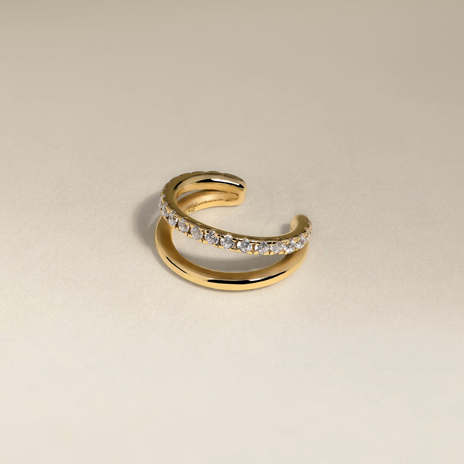 Illusion Crystal Ear Cuff in Gold-Astrid & Miyu