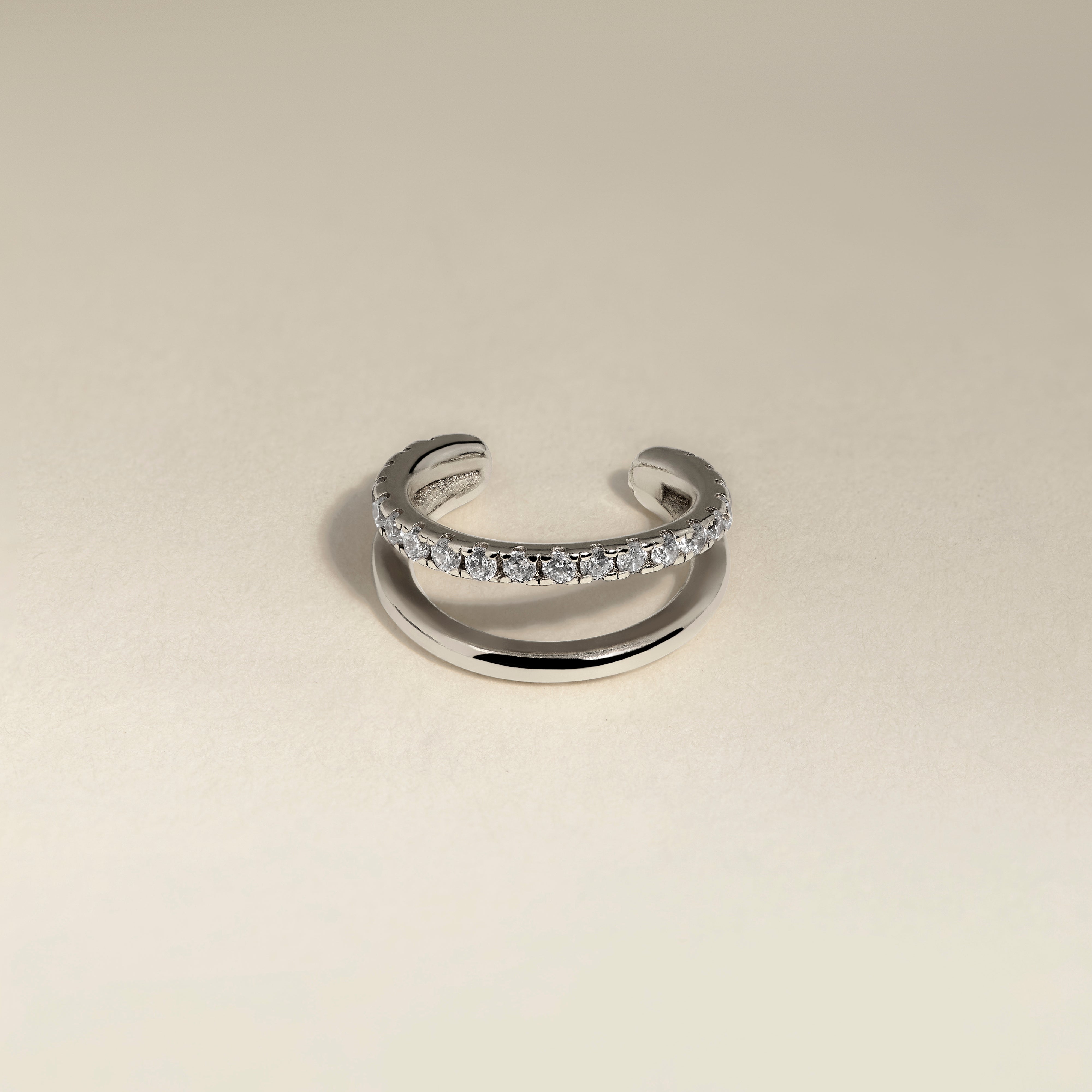 Illusion Crystal Ear Cuff in Silver-Astrid & Miyu