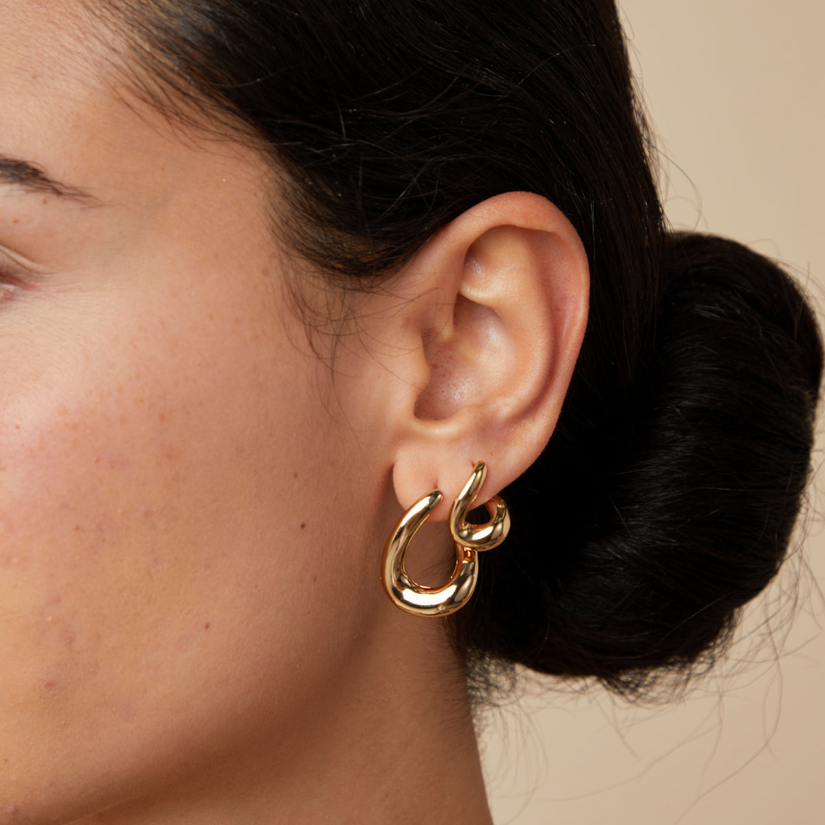 18k Gold Plated Jewellery - Molten Hoops in Gold - Hoop Earrings - Astrid & Miyu