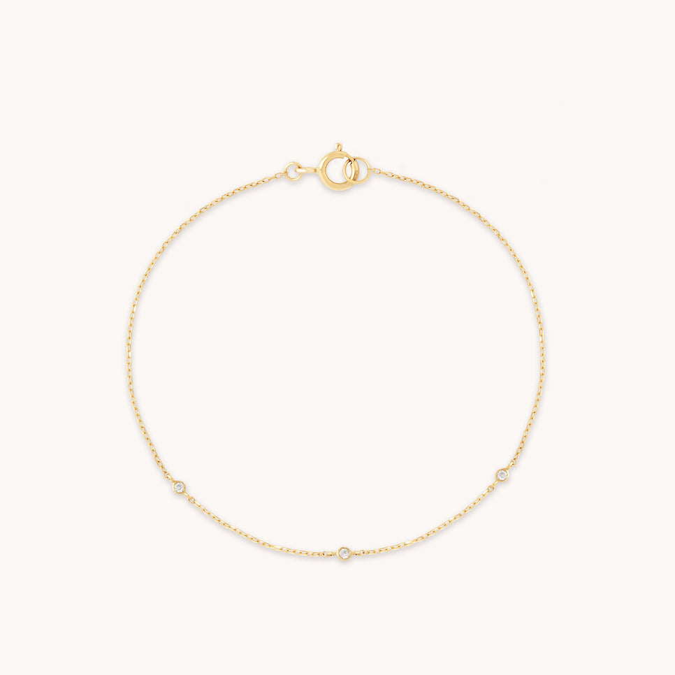 April White Topaz - Topaz Charm Bracelet in Solid Gold - Bracelet - Astrid & Miyu