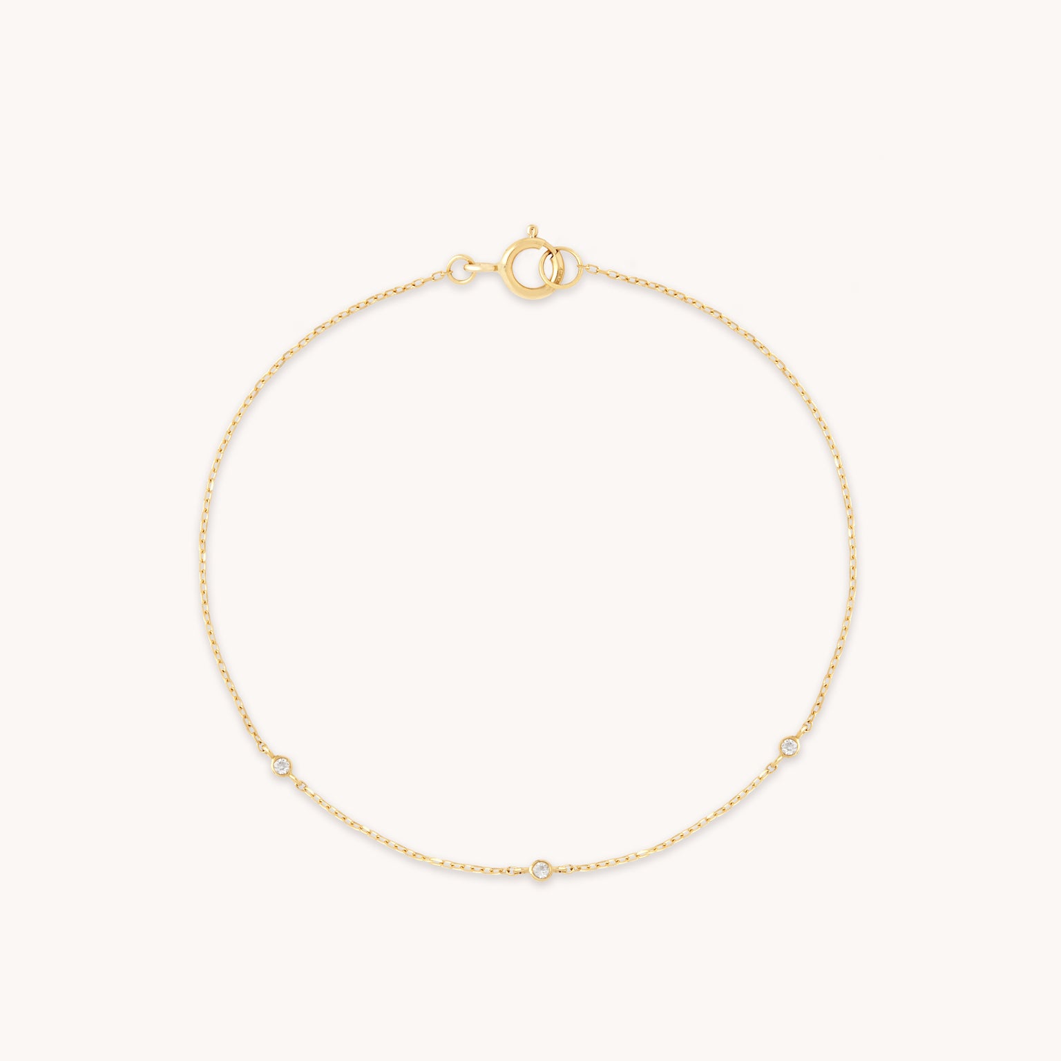 April White Topaz - Topaz Charm Bracelet in Solid Gold - Bracelet - Astrid & Miyu