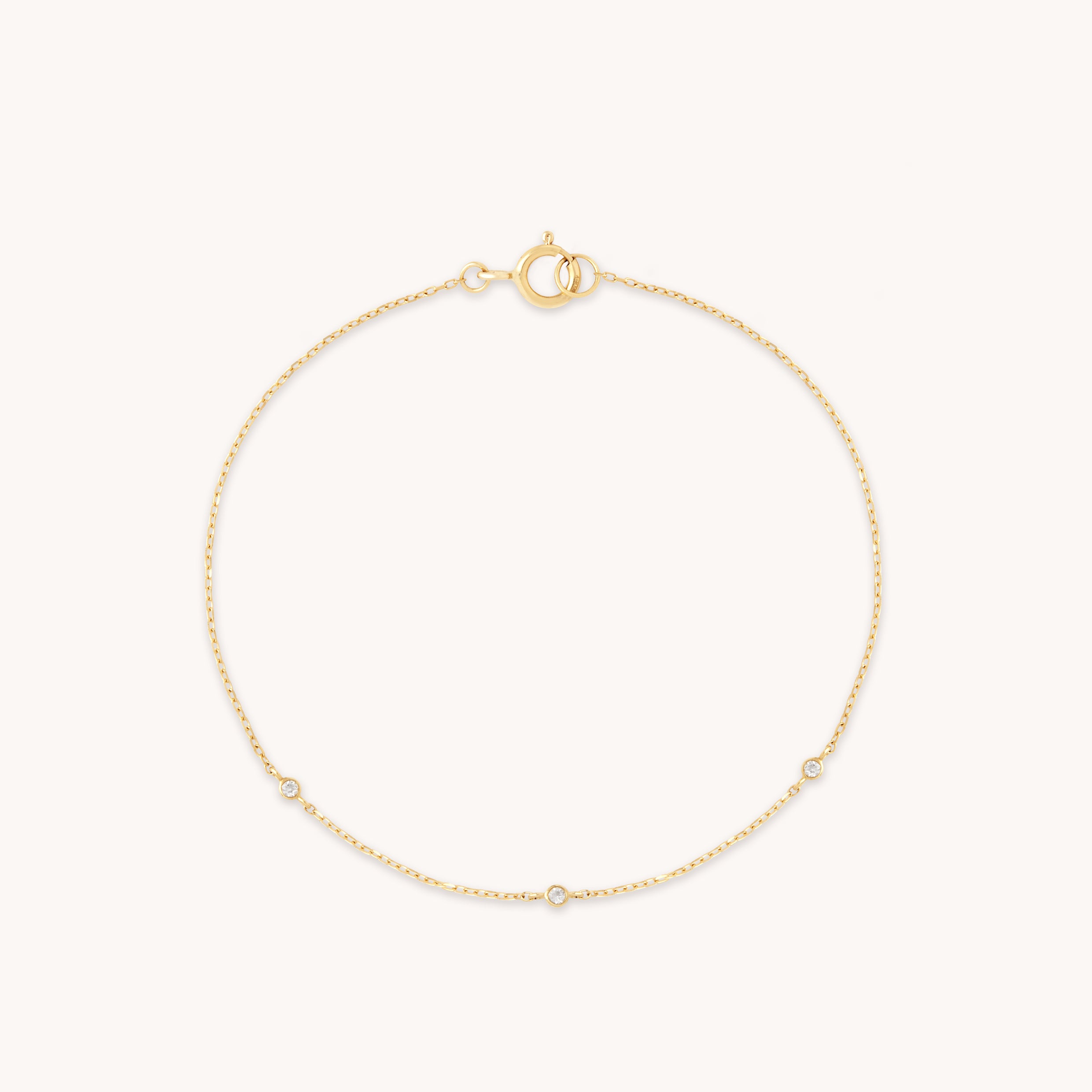 April White Topaz - Topaz Charm Bracelet in Solid Gold - Bracelet - Astrid & Miyu