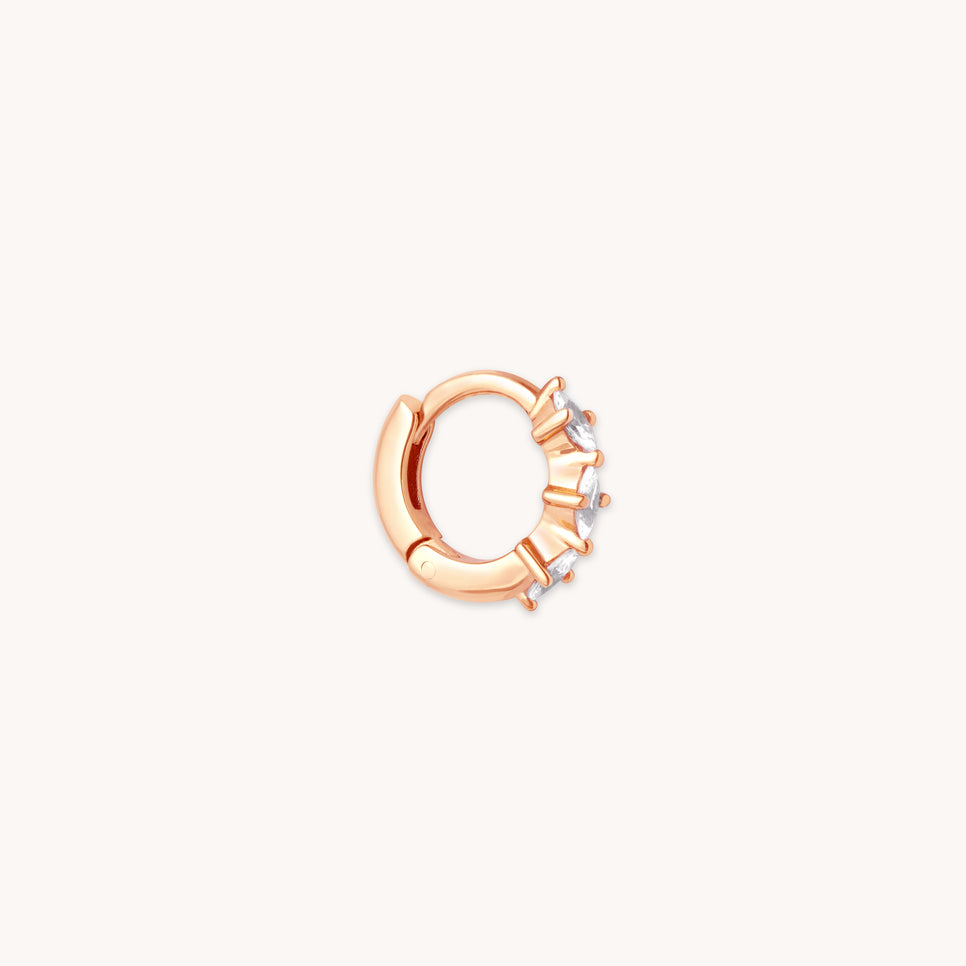 18k Rose Gold Plated Jewellery - Navette Hoop 6.5mm in Rose Gold - - Astrid & Miyu