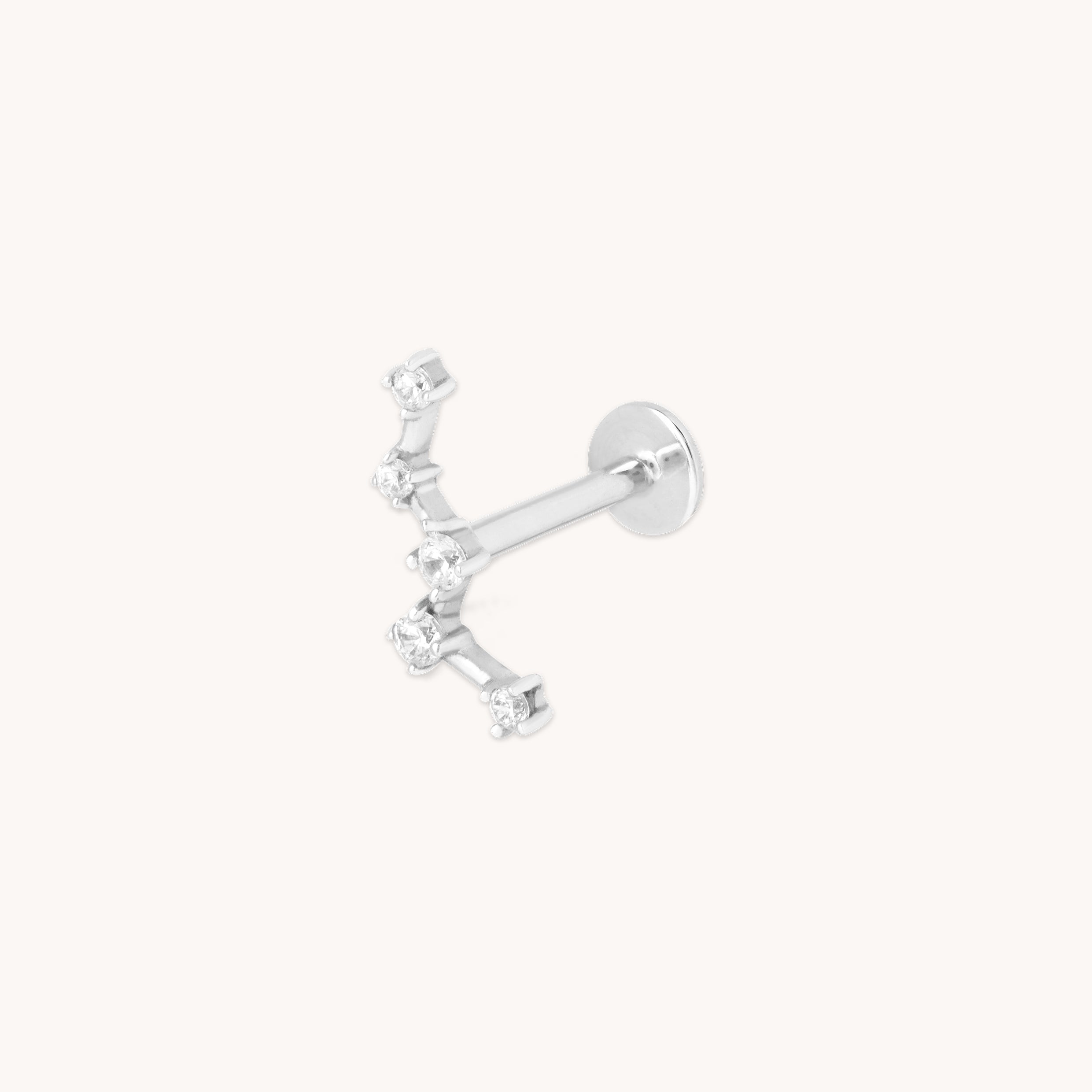 Constellation Piercing Stud in Solid White Gold-Astrid & Miyu