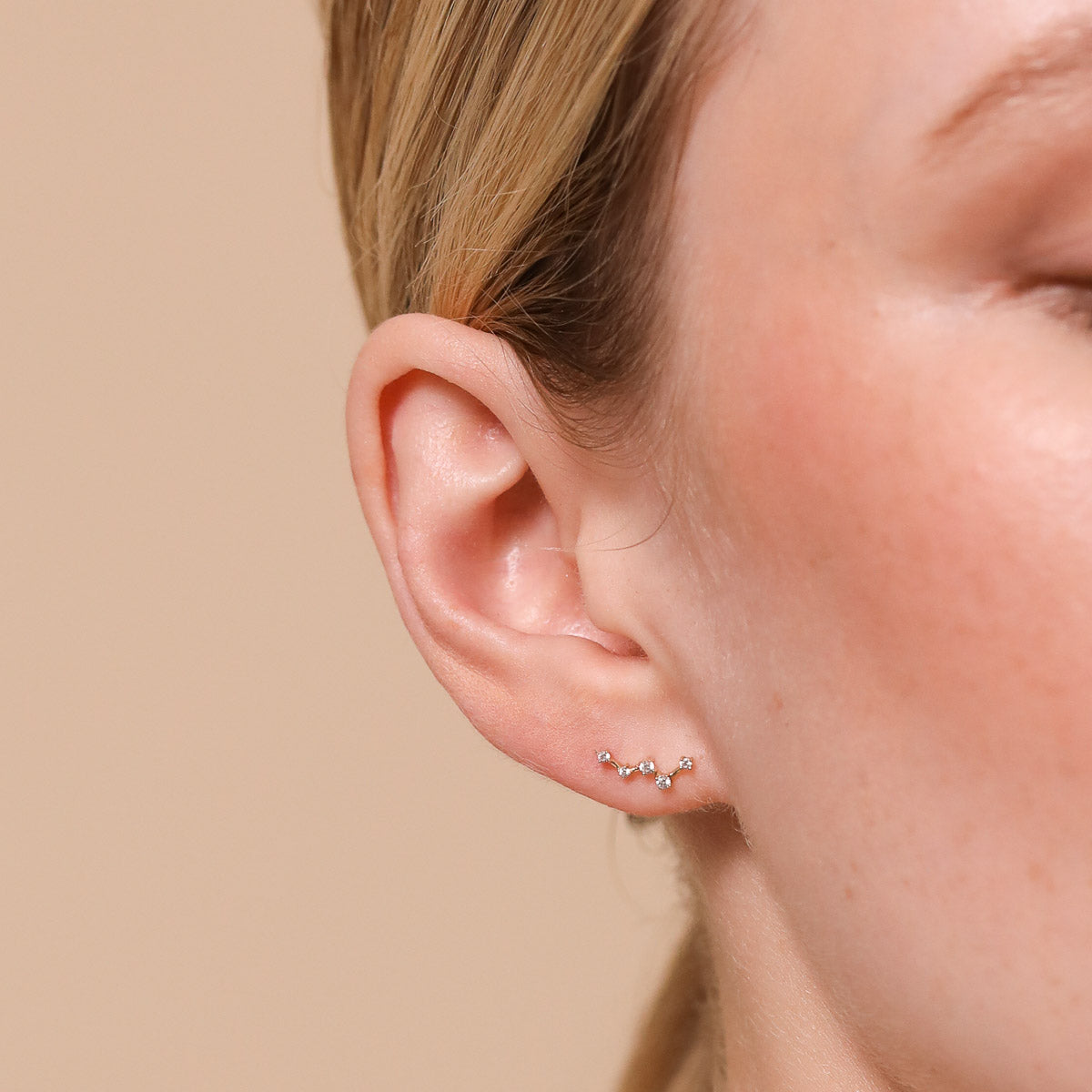 Constellation Piercing Stud in Solid White Gold-Astrid & Miyu