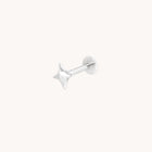 Cosmic Star Piercing Stud in Solid White Gold-Astrid & Miyu