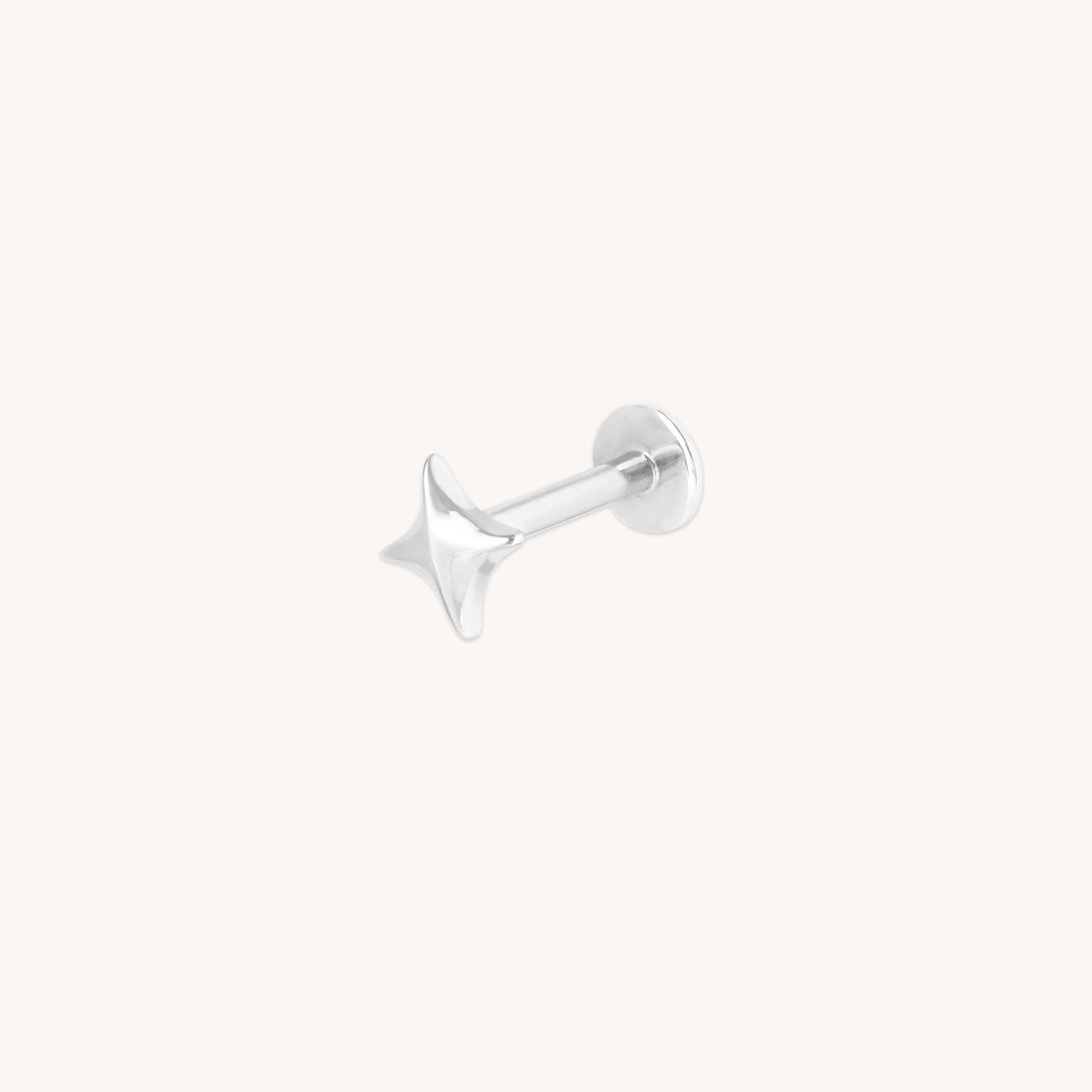Cosmic Star Piercing Stud in Solid White Gold-Astrid & Miyu