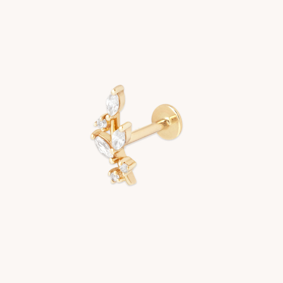 Botanical Piercing Stud in Solid Gold-Astrid & Miyu