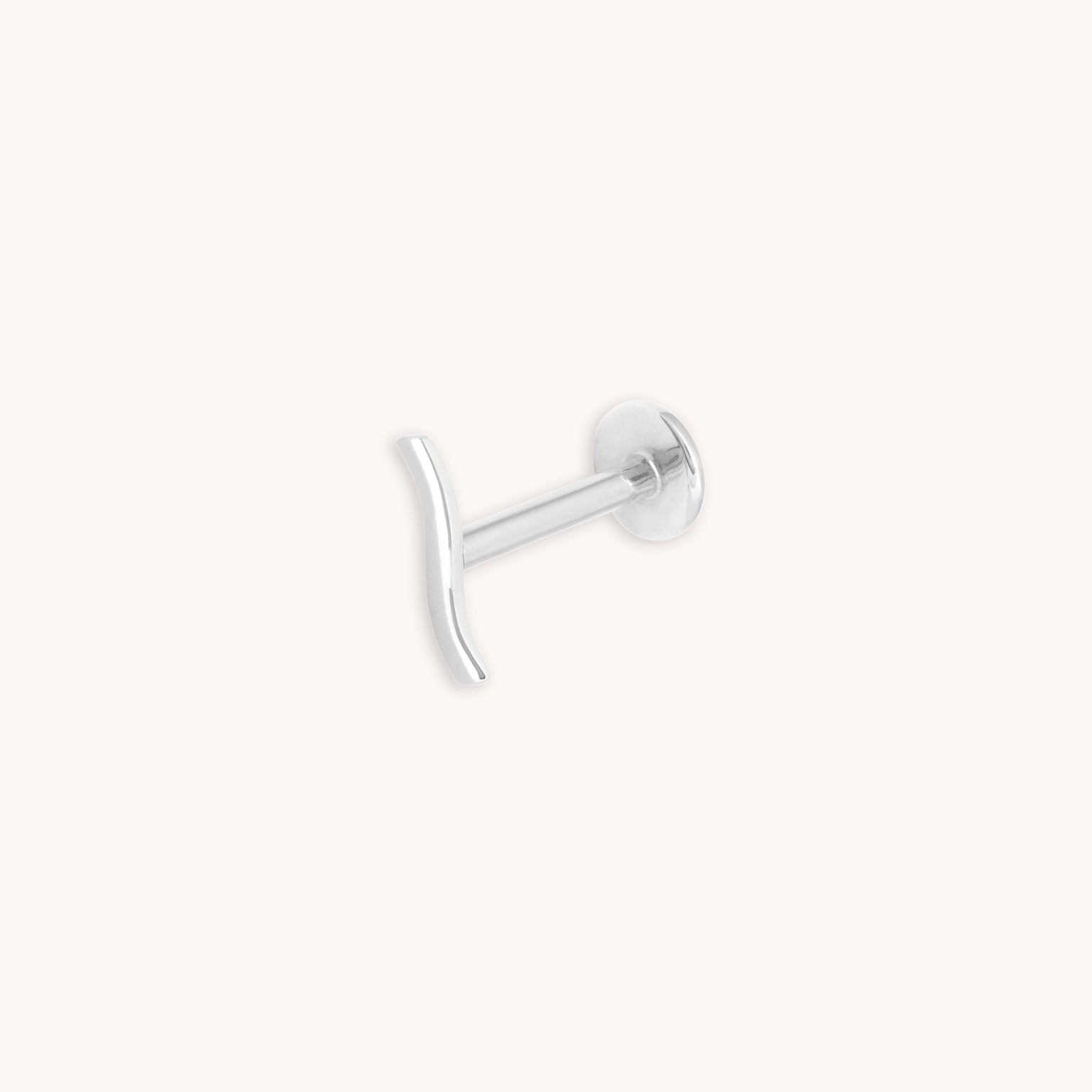 Wave Piercing Stud in Solid White Gold-Astrid & Miyu