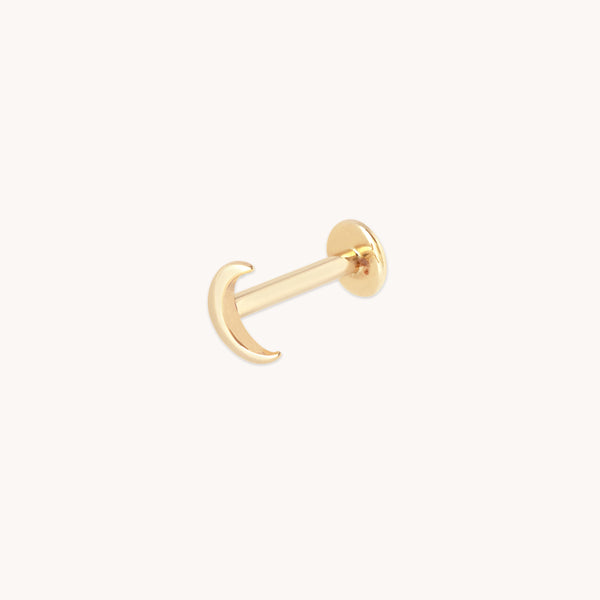 Moon Piercing Stud in Solid Gold-Astrid & Miyu