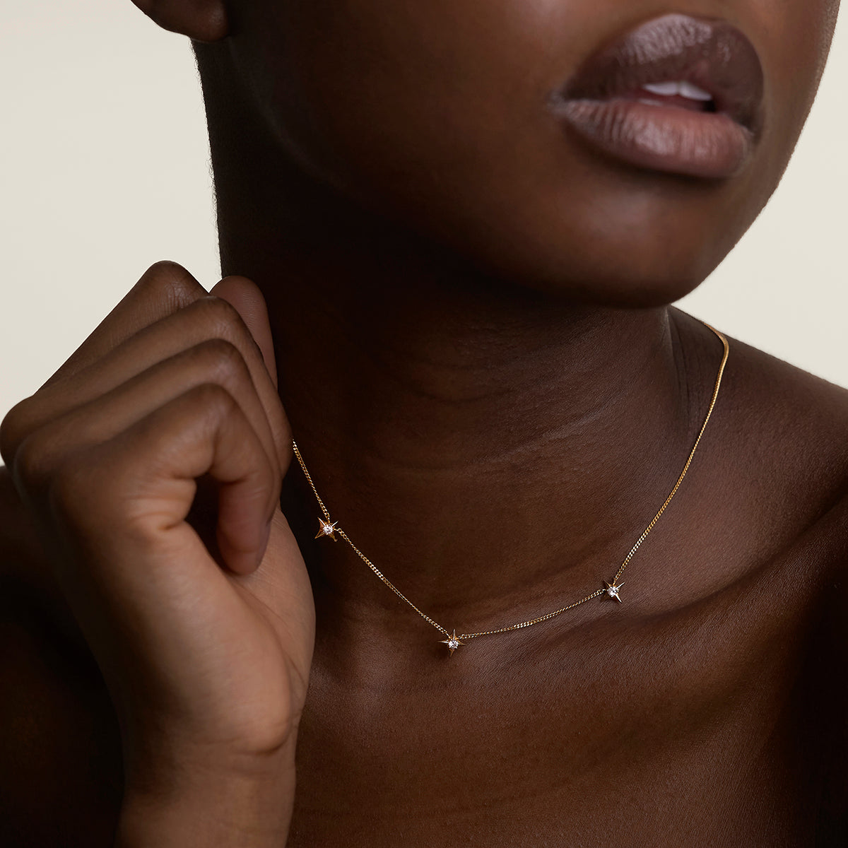 Cosmic Star Charm Necklace in Gold-Astrid & Miyu