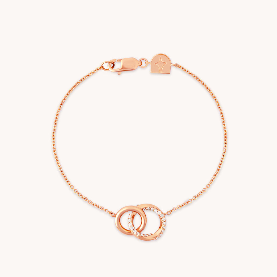 18k Rose Gold Plated Jewellery - Orbit Crystal Bracelet in Rose Gold - Chain Bracelet - Astrid & Miyu