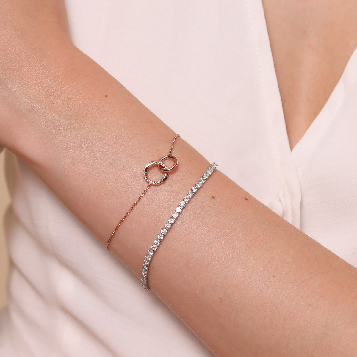 18k Rose Gold Plated Jewellery - Orbit Crystal Bracelet in Rose Gold - Chain Bracelet - Astrid & Miyu