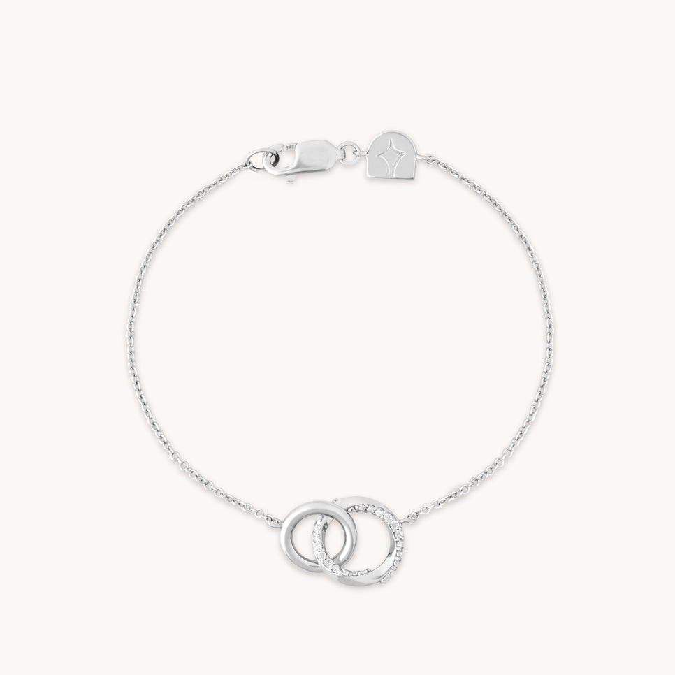 Bracelets - Orbit Crystal Bracelet in Silver - Chain Bracelet - Astrid & Miyu