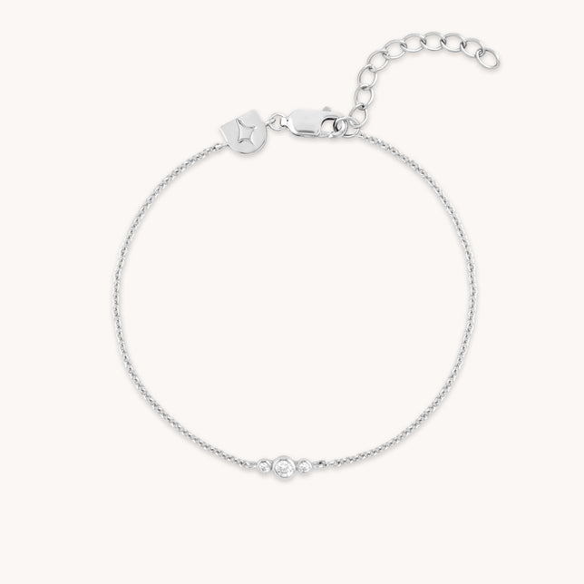 Bezel Cluster Bracelet in Silver