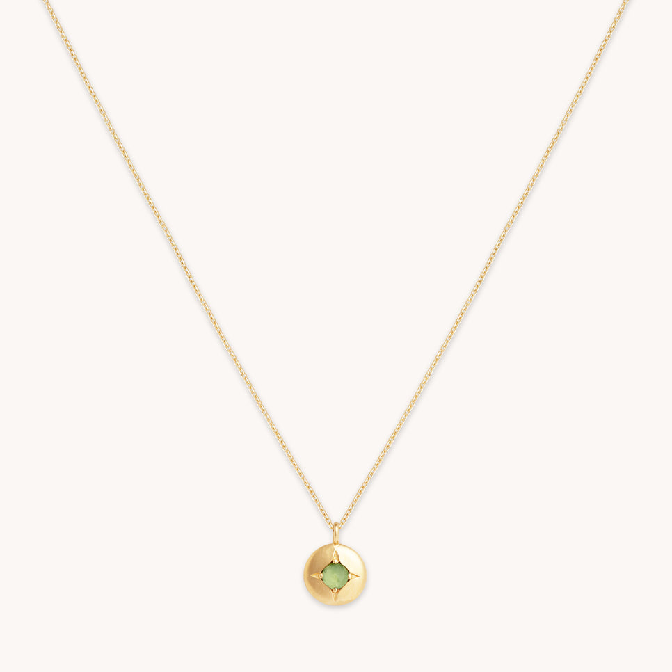 August Peridot - August Peridot Birthstone Necklace in Solid Gold - Pendant Necklace - Astrid & Miyu
