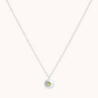 August Peridot - August Peridot Birthstone Necklace in Solid White Gold - Pendant Necklace - Astrid & Miyu