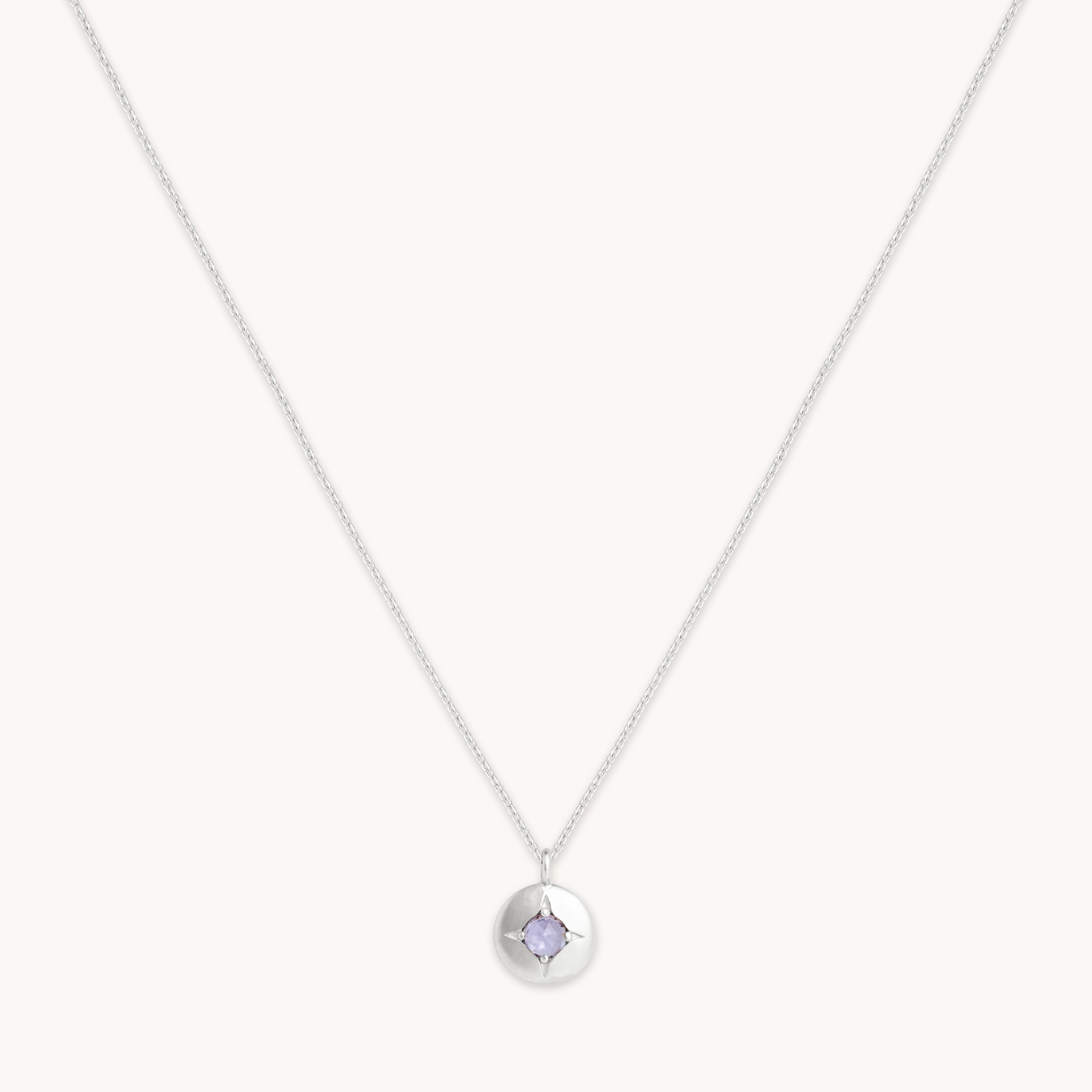 December Tanzanite - December Tanzanite Birthstone Necklace in Solid White Gold - Pendant Necklace - Astrid & Miyu