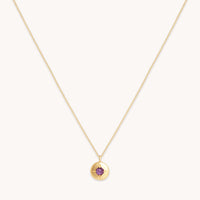 Birthstone Necklaces - February Amethyst Birthstone Necklace in Solid Gold - Pendant Necklace - Astrid & Miyu