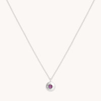 Birthstone Necklaces - February Amethyst Birthstone Necklace in Solid White Gold - Pendant Necklace - Astrid & Miyu