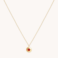 Birthstone Jewellery - January Garnet Birthstone Necklace in Solid Gold - Pendant Necklace - Astrid & Miyu