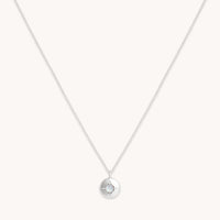 Gemstone Jewellery - June Moonstone Birthstone Necklace in Solid White Gold - Pendant Necklace - Astrid & Miyu