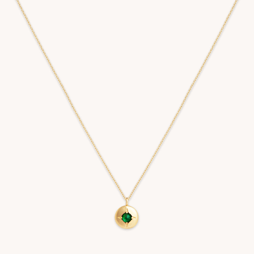Birthstone Jewellery - May Tsavorite Birthstone Necklace in Solid Gold - Pendant Necklace - Astrid & Miyu