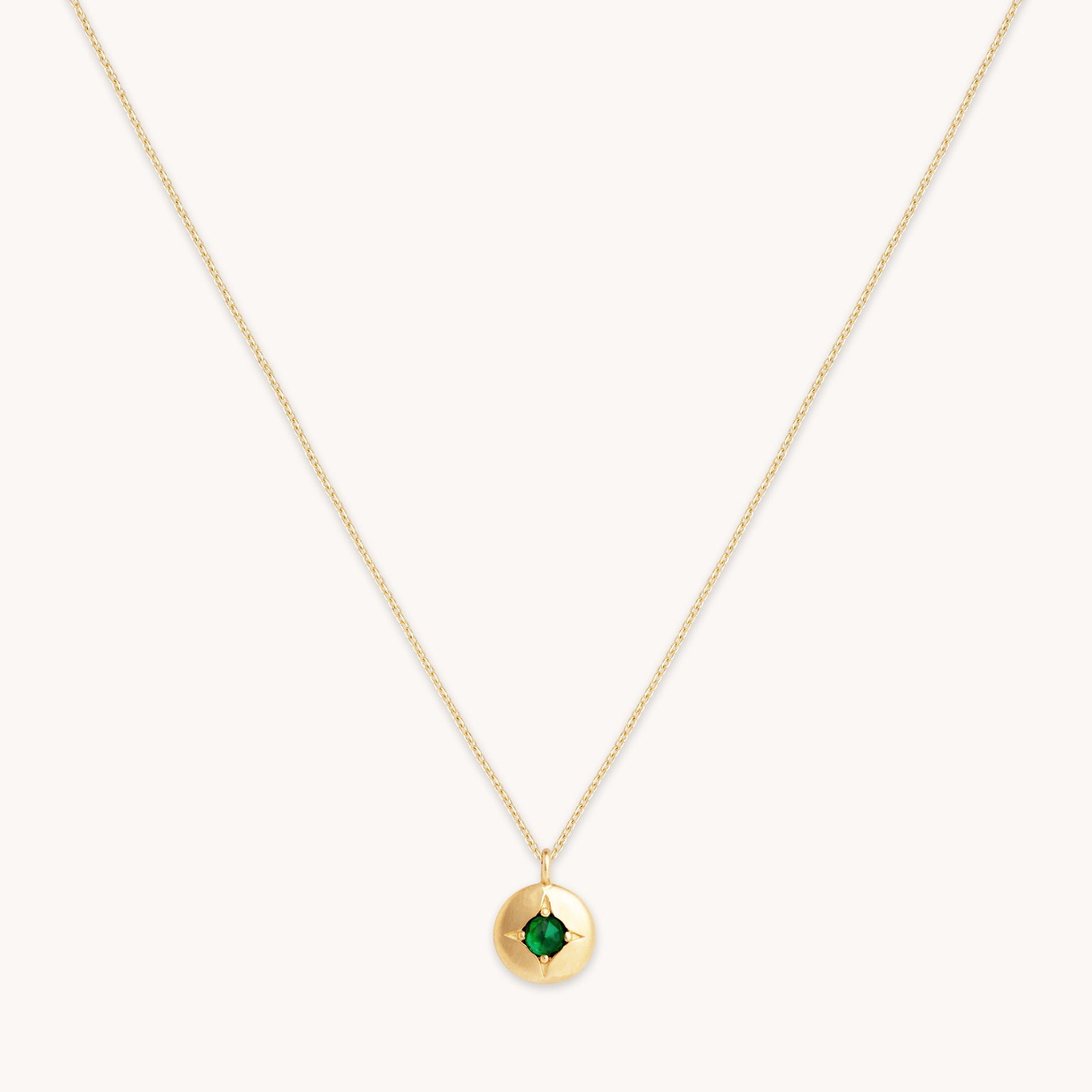 Birthstone Jewellery - May Tsavorite Birthstone Necklace in Solid Gold - Pendant Necklace - Astrid & Miyu