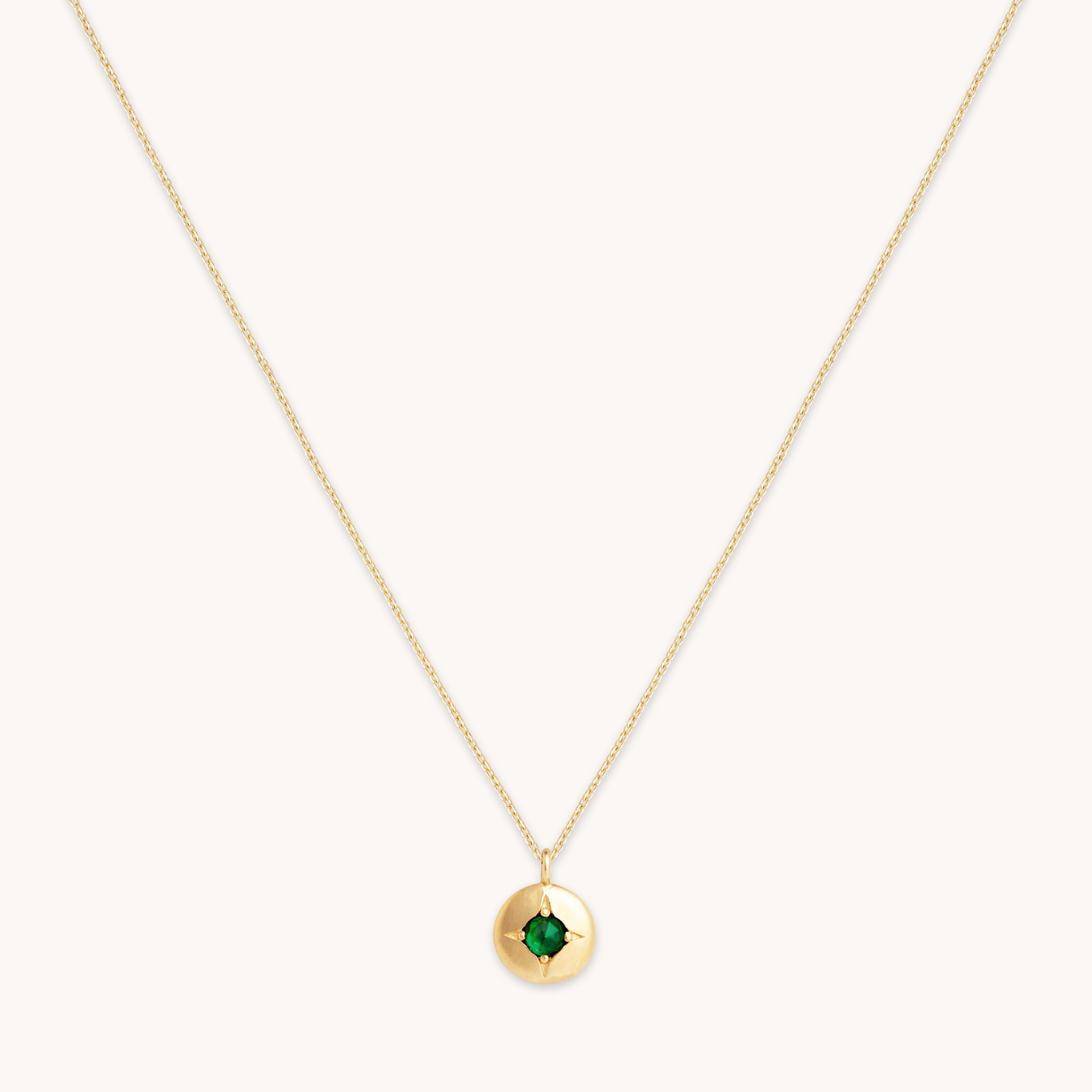 Birthstone Jewellery - May Tsavorite Birthstone Necklace in Solid Gold - Pendant Necklace - Astrid & Miyu