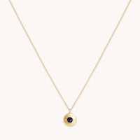 Birthstone Jewellery - September Sapphire Birthstone Necklace in Solid Gold - Pendant Necklace - Astrid & Miyu
