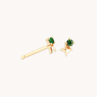 Birthstone Earrings - May Tsavorite Birthstone Earrings in Solid Gold - Stud Earrings - Astrid & Miyu