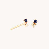 Birthstone Earrings - September Sapphire Birthstone Earrings in Solid Gold - Stud Earrings - Astrid & Miyu