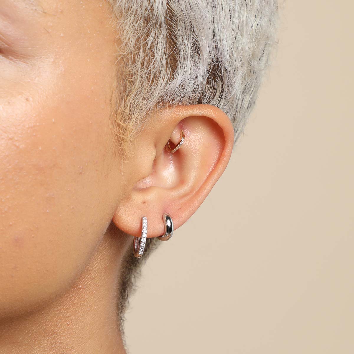 Earrings - Bold Essential Huggies in Silver - Huggies - Astrid & Miyu