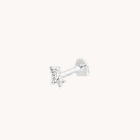 Flat Back Labret Studs - Diamond Marquise Cluster Piercing Stud in Solid White Gold - Piercing Stud - Astrid & Miyu