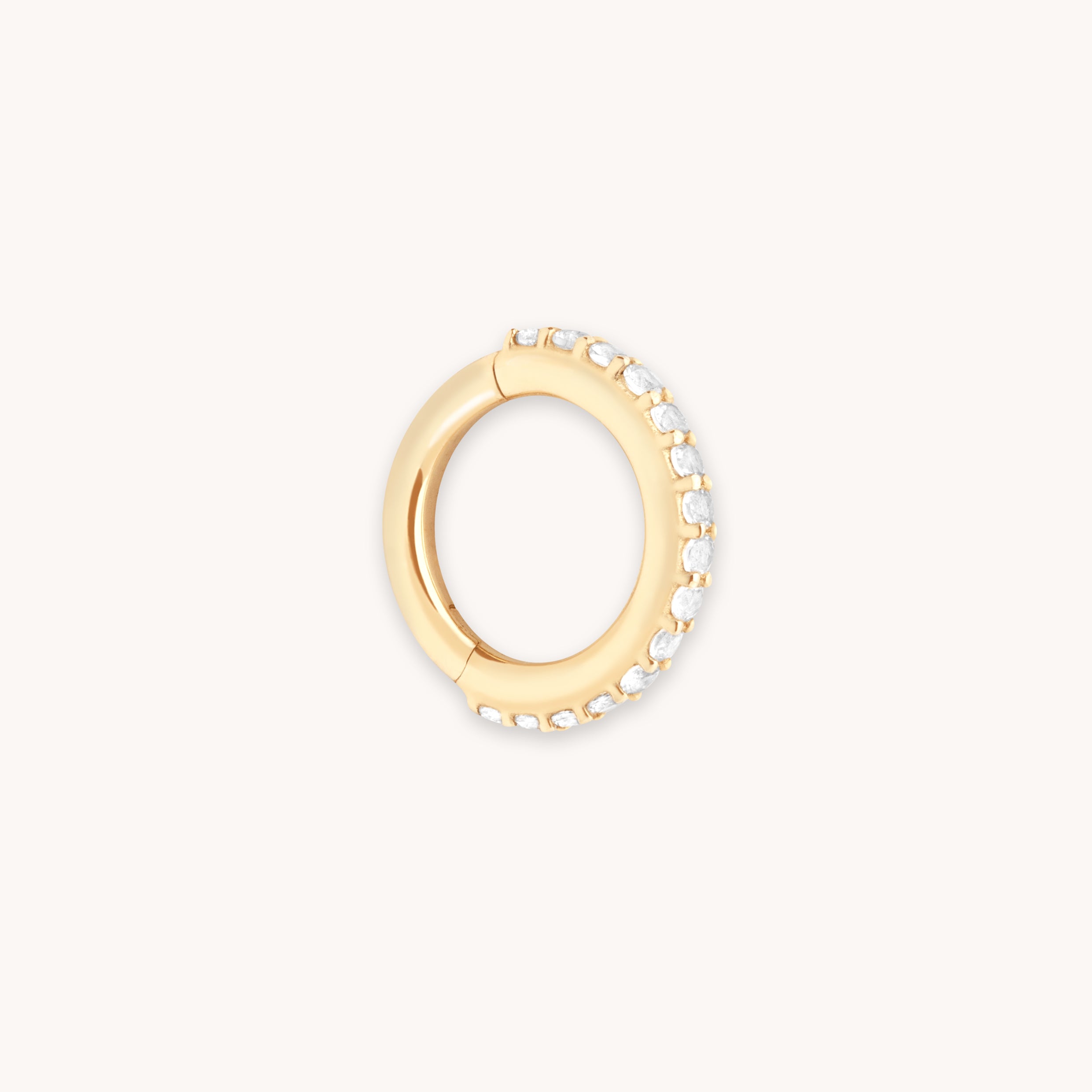 Daith Piercing Jewellery - Pavé Seamless 1.2mm Piercing Hoop in Solid Gold - Piercing Hoop - Astrid & Miyu