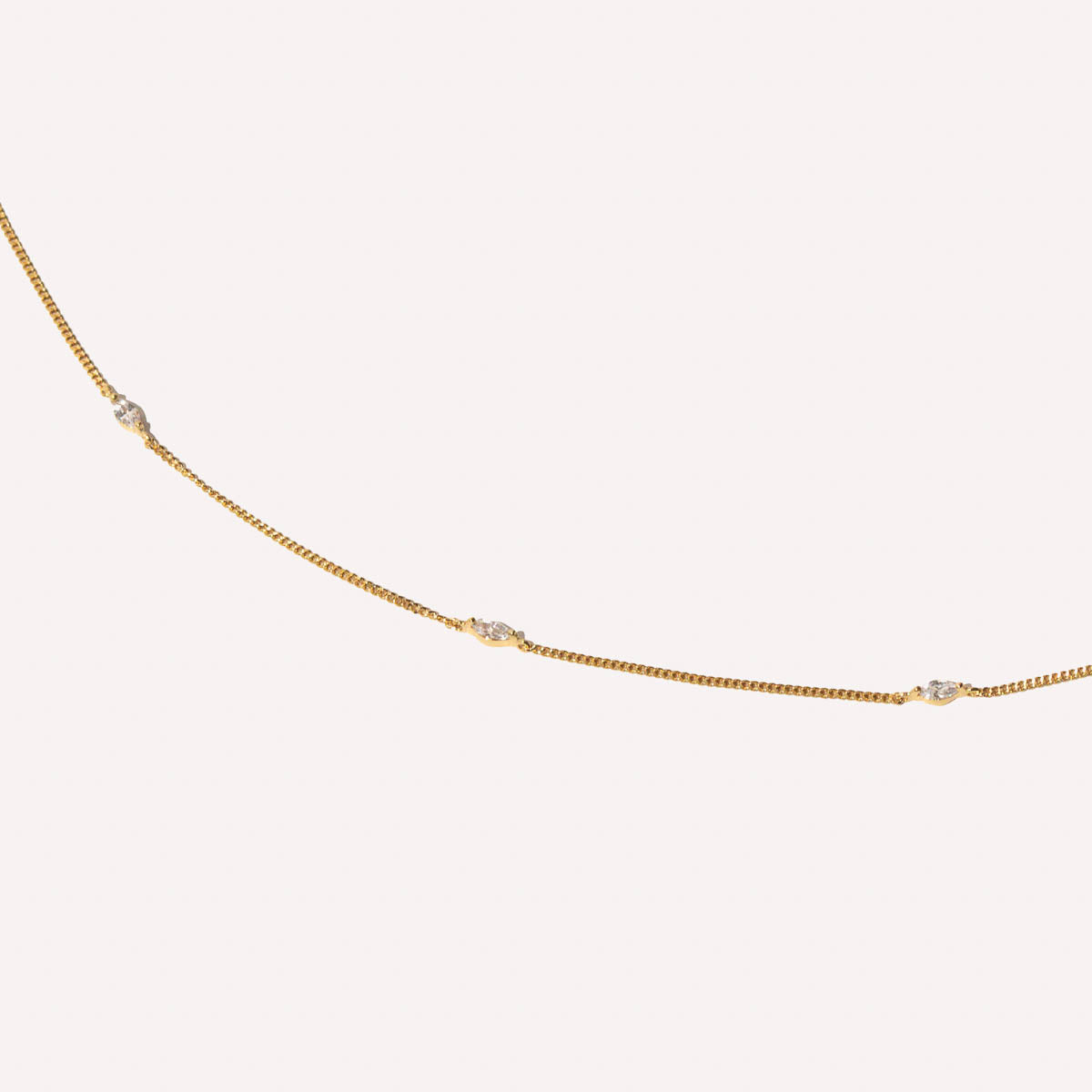 18k Gold Plated Jewellery - Navette Crystal Bracelet in Gold - Charm Bracelet - Astrid & Miyu