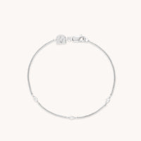 Bracelets - Navette Crystal Bracelet in Silver - Charm Bracelet - Astrid & Miyu