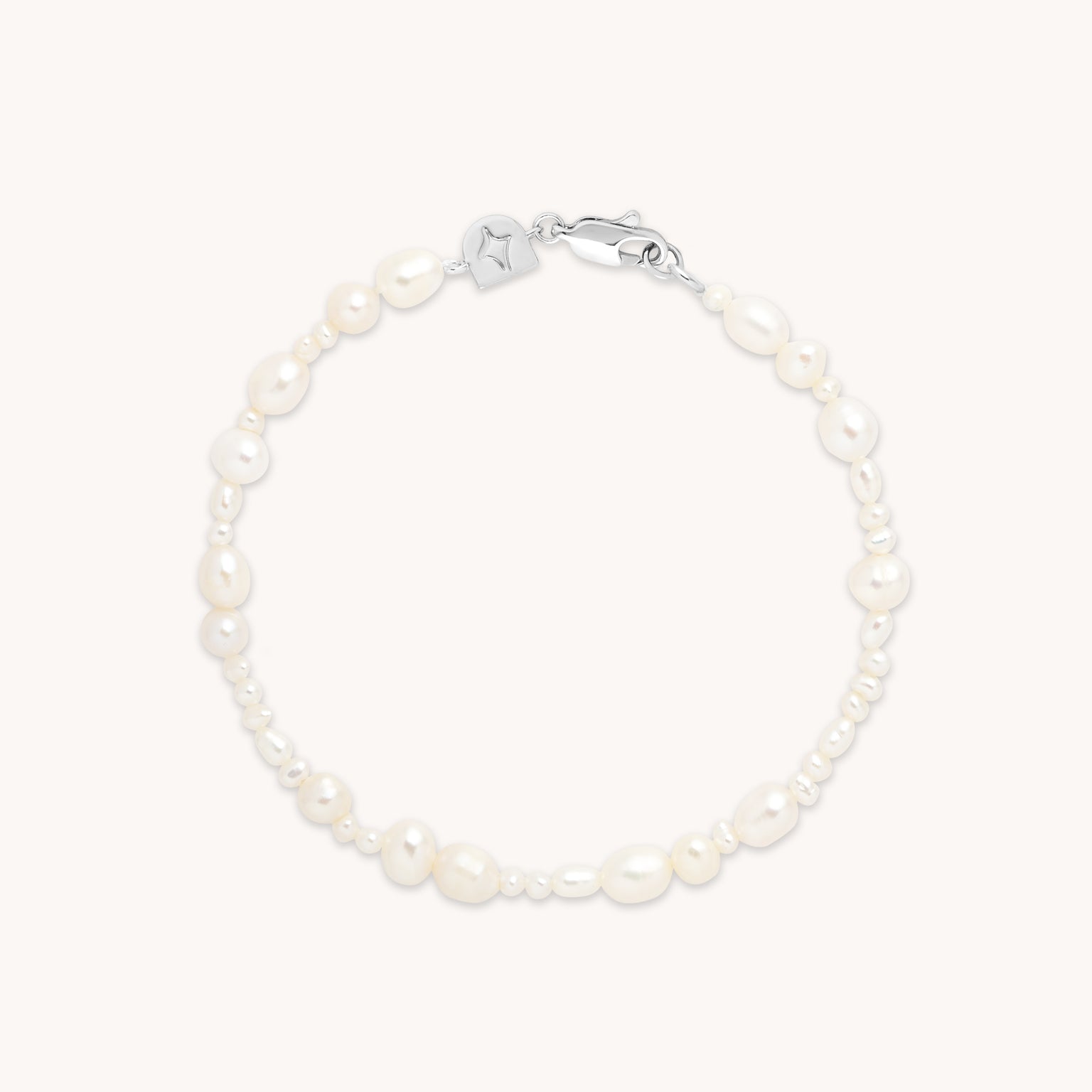 Beaded Jewellery - Serenity Pearl Beaded Bracelet in Silver - Bracelet - Astrid & Miyu