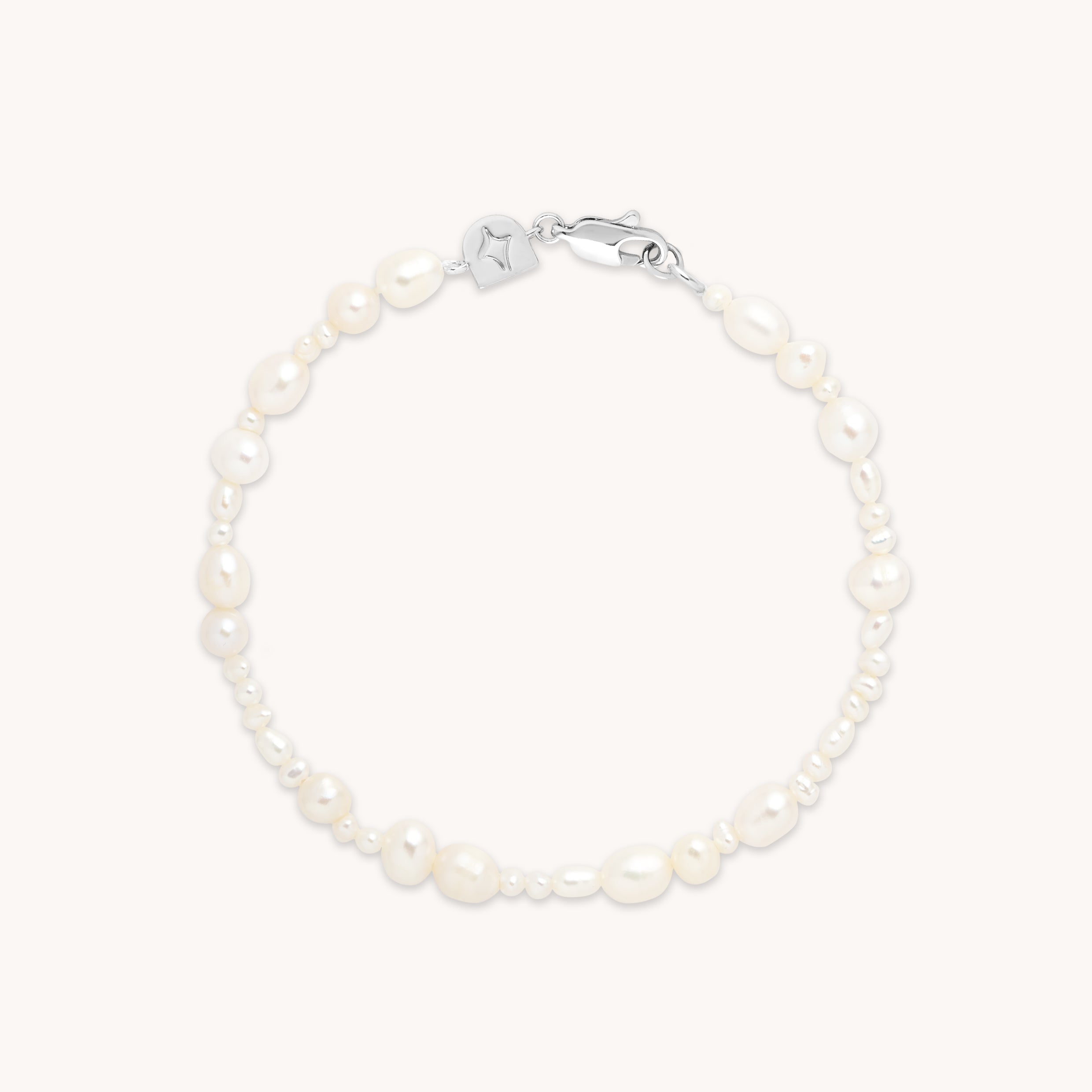 Beaded Jewellery - Serenity Pearl Beaded Bracelet in Silver - Bracelet - Astrid & Miyu