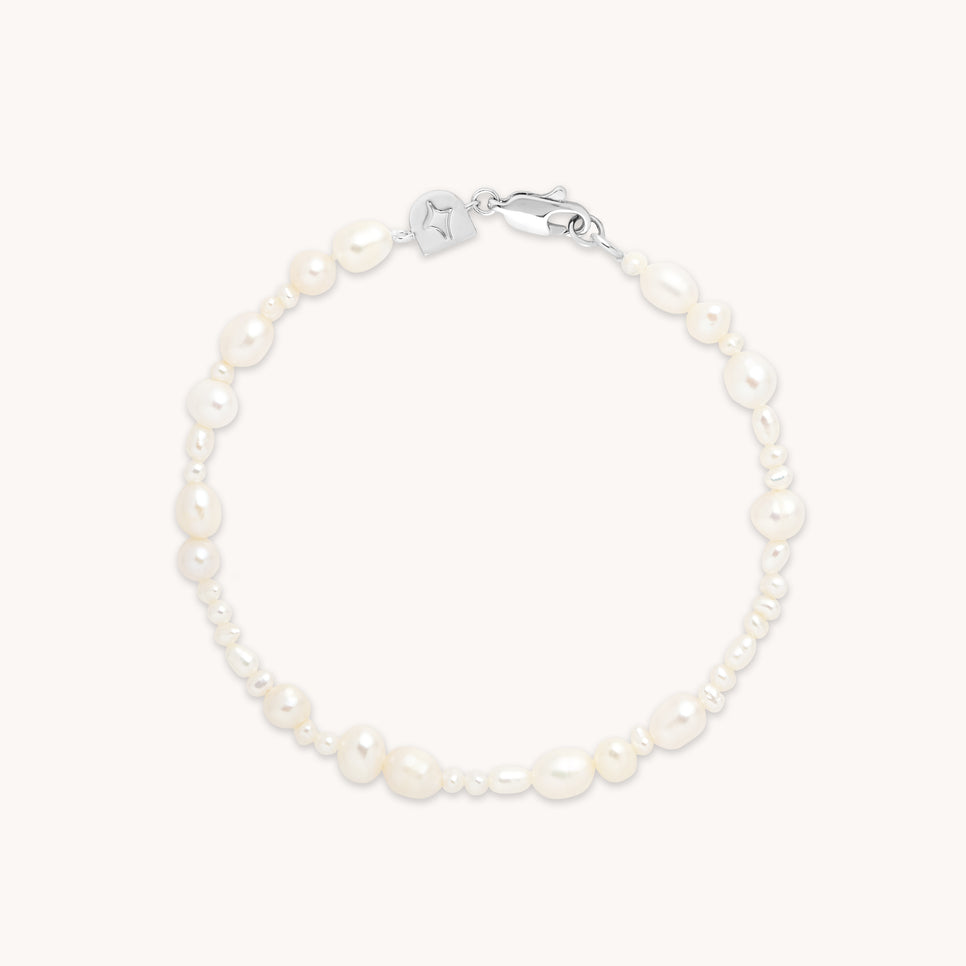 Beaded Jewellery - Serenity Pearl Beaded Bracelet in Silver - Bracelet - Astrid & Miyu