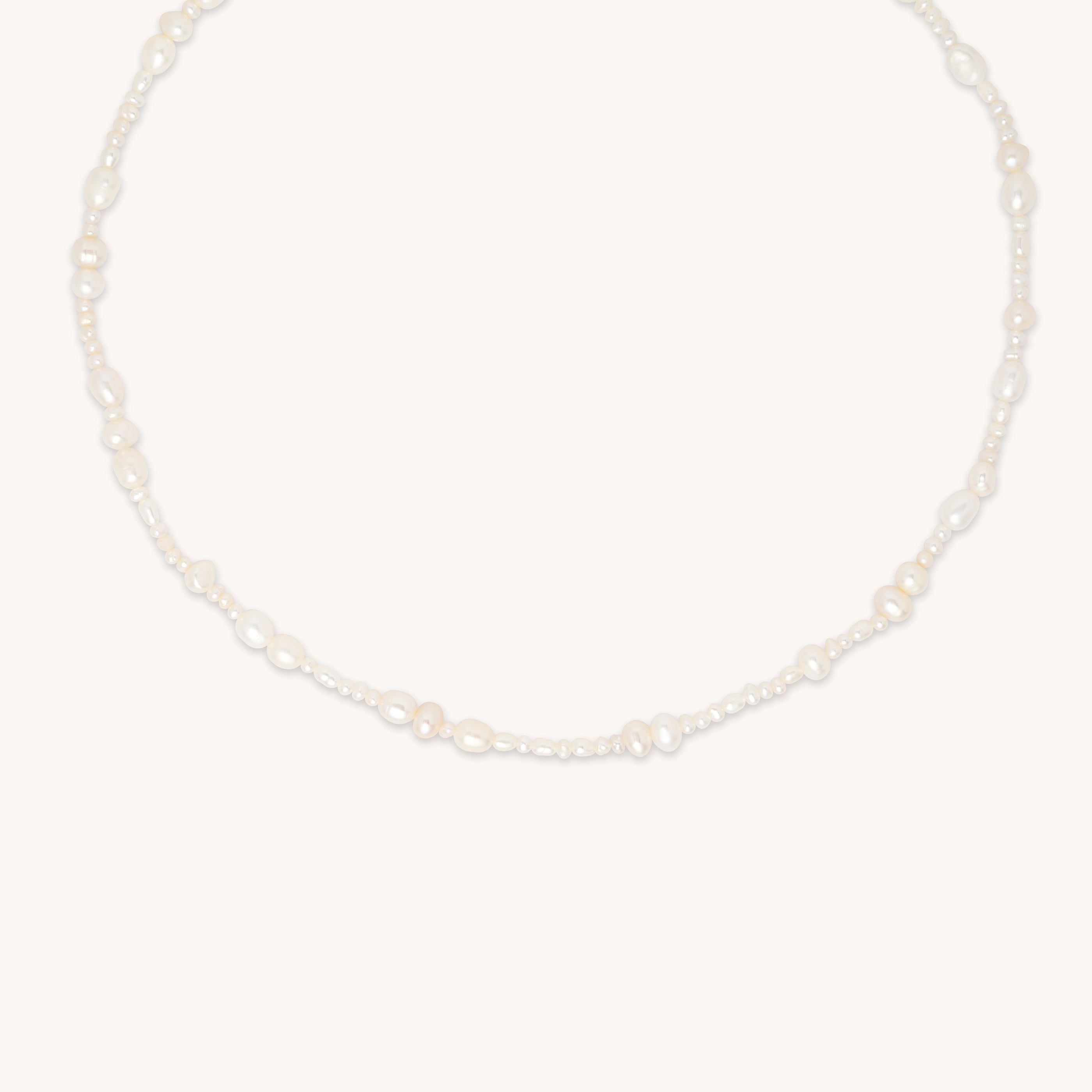 18k Gold Plated Jewellery - Serenity Pearl Beaded Necklace in Gold - Necklaces - Astrid & Miyu