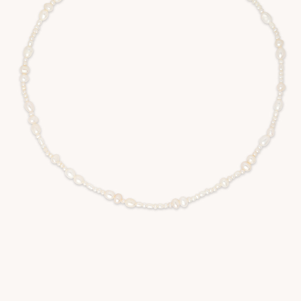 18k Gold Plated Jewellery - Serenity Pearl Beaded Necklace in Gold - Necklaces - Astrid & Miyu