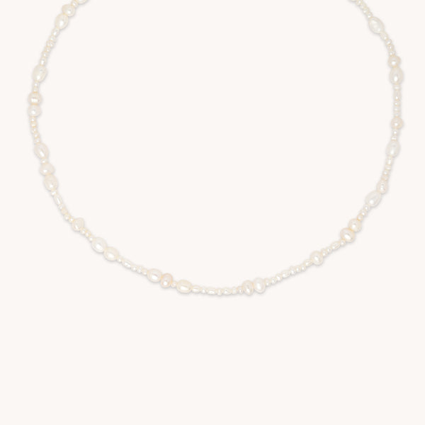 Beaded Jewellery - Serenity Pearl Beaded Necklace in Silver - Necklaces - Astrid & Miyu