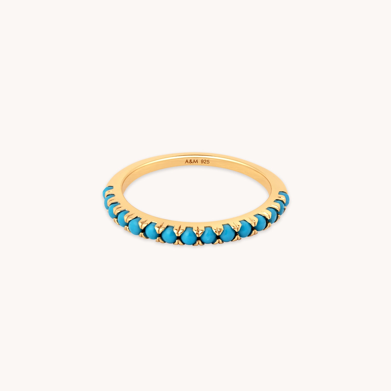 18k Gold Plated Jewellery - Turquoise Band Ring in Gold - Rings - Astrid & Miyu
