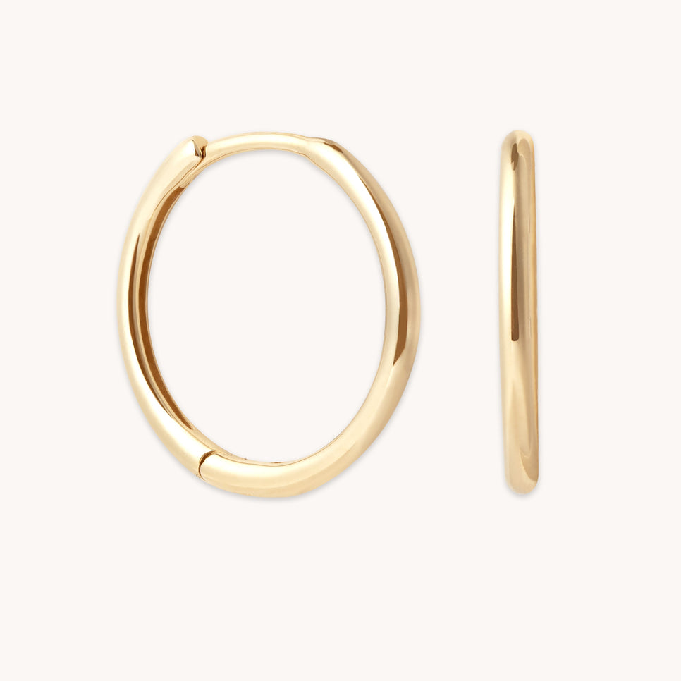 Earrings - Simple 12mm Hoops in Solid Gold - Hoop Earrings - Astrid & Miyu