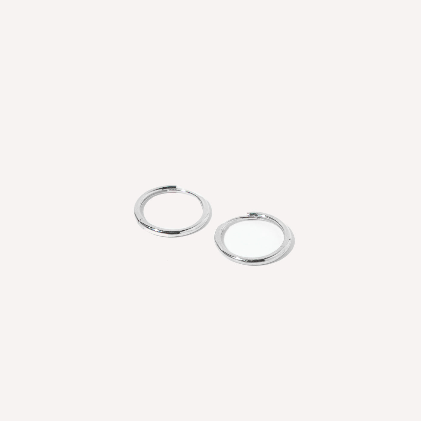 Earrings - Simple 12mm Hoops in Solid White Gold - Hoop Earrings - Astrid & Miyu